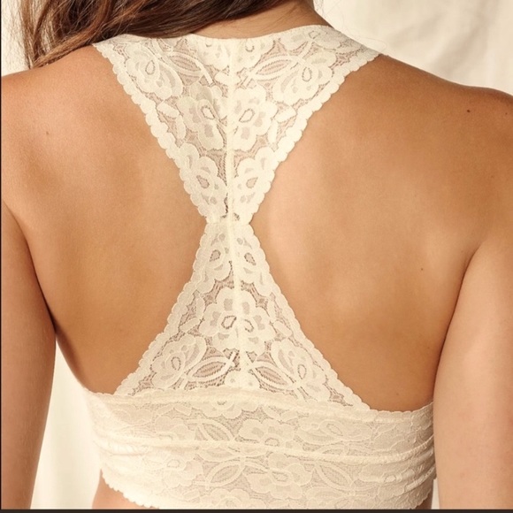 FREE PEOPLE INTIMATELY GALLOON LACE RACERBACK BRALETTE IN YELLOW SIZE SMALL - Picture 2 of 10